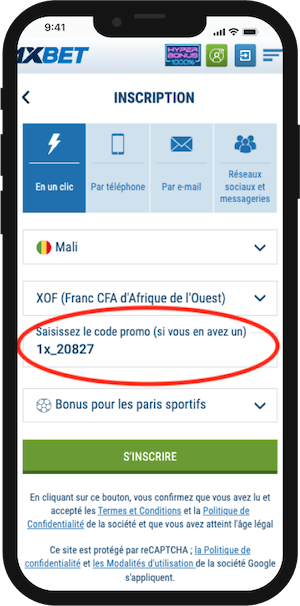 1xbet code promo