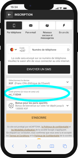 melbet cameroun inscription