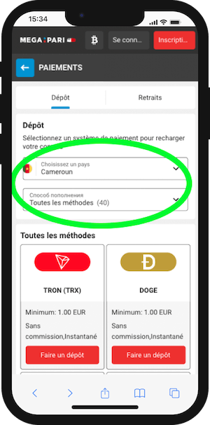 megapari cameroun modes de paiement sur mobile