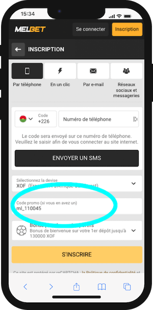 melbet burkina faso inscription code promo