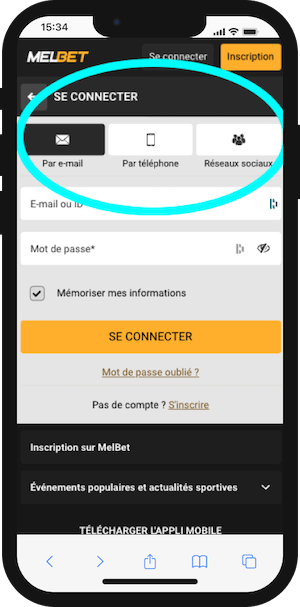 se connecter sur melbet