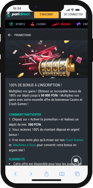 aviator bonus en paridirect