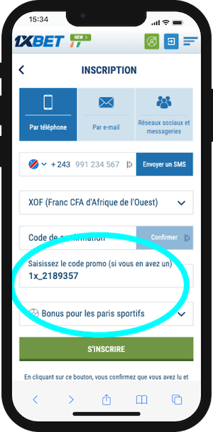 1xbet congo kinshasa code promo pour inscription sur bpsg
