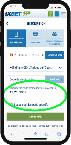 1xbet mali code promo pour inscription