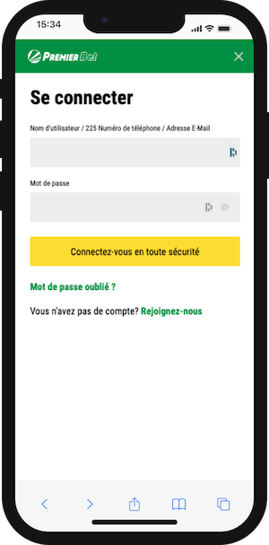 comment se connecter sur premier bet