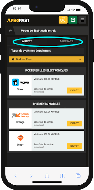 afropari burkina paiements