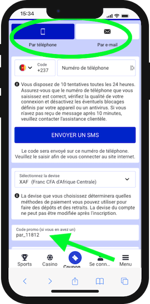 paripesa cameroun code promo