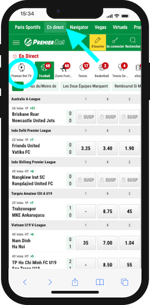 ou trouver le streaming premier bet sur smartphone