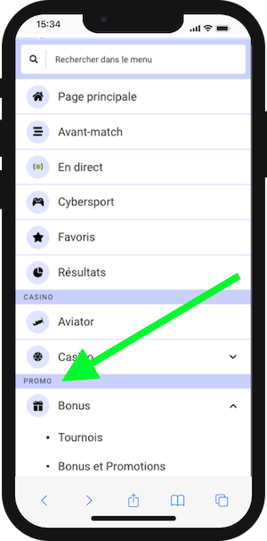 comment trouver les promotions paripesa sur mon telephone
