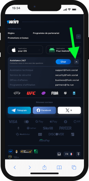 comment contacter 1win