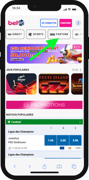 casino bet223 fortune sur telephone