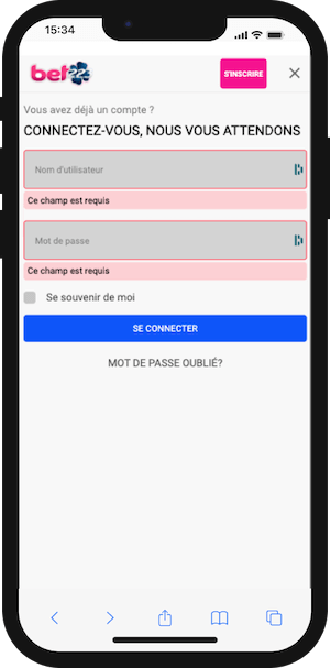connexion bet223 en securite sur telephone