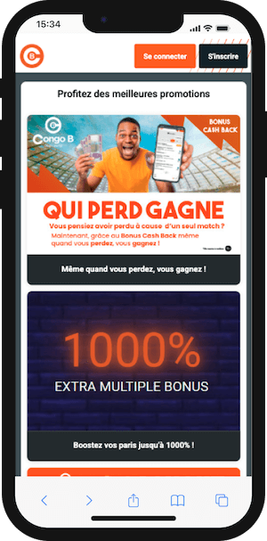 promotion congo bet sur mobile