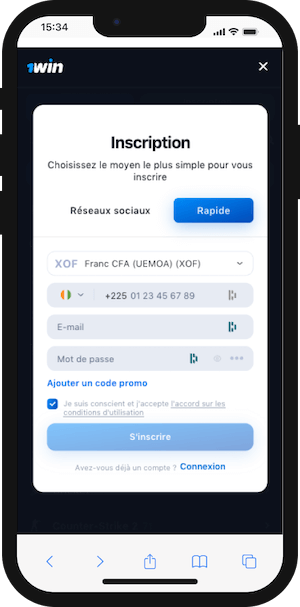 1win inscription