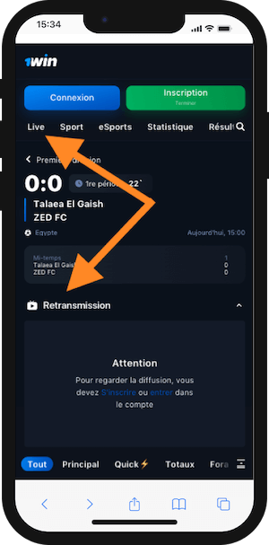 streaming gratuit sur 1win