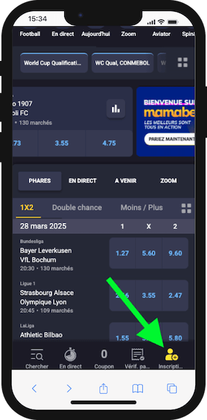 comment creer un compte mamabet sur smartphone